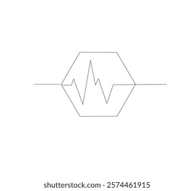 Continuous line drawing of graph icon business. Growth chart design.white background, single line object, single line art, vector illustration