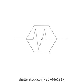 Continuous line drawing of graph icon business. Growth chart design.white background, single line object, single line art, vector illustration
