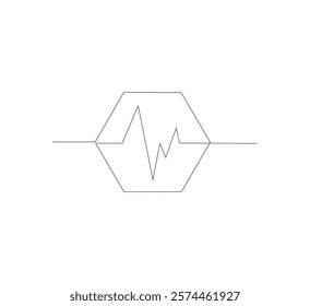 Continuous line drawing of graph icon business. Growth chart design.white background, single line object, single line art, vector illustration