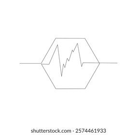 Continuous line drawing of graph icon business. Growth chart design.white background, single line object, single line art, vector illustration