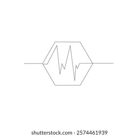 Continuous line drawing of graph icon business. Growth chart design.white background, single line object, single line art, vector illustration