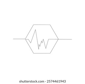 Continuous line drawing of graph icon business. Growth chart design.white background, single line object, single line art, vector illustration