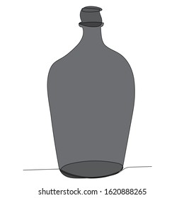 continuous line drawing, gray bottle