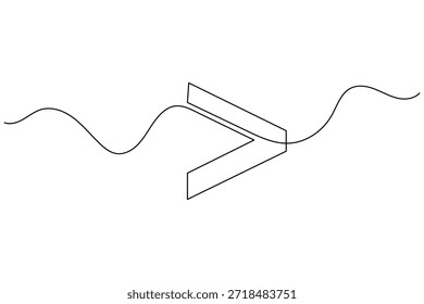 Desenho de Linha Contínuo de Arte Vetorial Minimalista de Símbolo Maior que Matemático