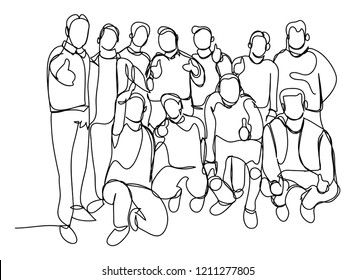 Black White Illustration People Forming Human Stock Vector (Royalty ...