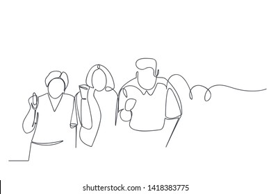 continuous line drawing of a group of friends, colleagues, team concept.
Vector illustration simple.