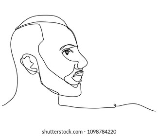 continuous line drawing of  Hair, Mustaches and Beards. Hipster Style Vector Illustration.