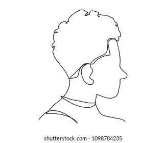 continuous line drawing of  Hair, Mustaches and Beards. Hipster Style Vector Illustration.