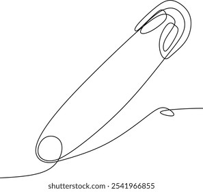 Continuous line drawing of a hairpin. Hand drawn without artificial intelligence