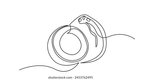 Continuous line drawing of a half-cut slice of coconut Delicious organic
 fruit.Summer beach fruit vector illustration.Natural Ripe Coconut, oil, milk summer vacations, beach concept.
