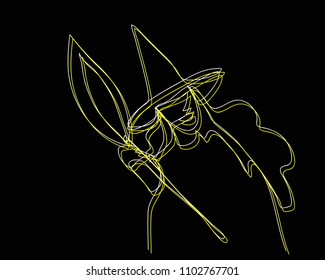 continuous line drawing of Halloween