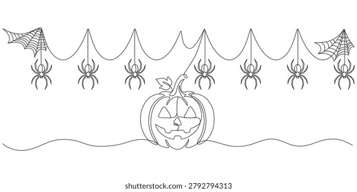 Continuous line drawing Halloween