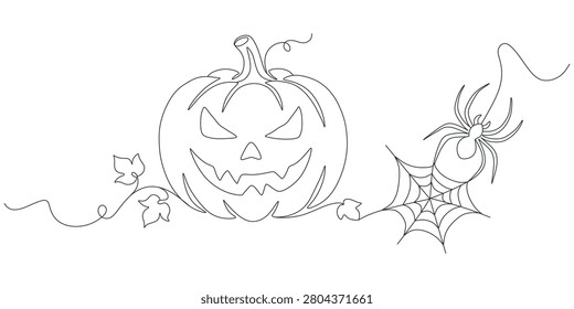 Continuous line drawing Halloween