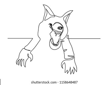 continuous line drawing of Halloween wolf
Demon ghost vector illustration