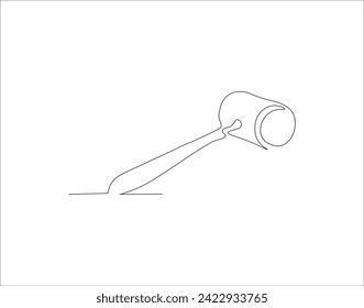 Continuous Line Drawing Of Hammer. One Line Of Hammer. Hammer Continuous Line Art. Editable Outline.