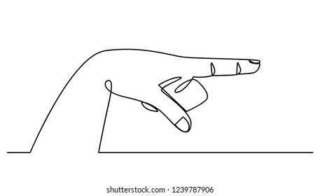  Continuous line, drawing of hand