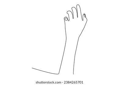 Continuous line drawing of a hand