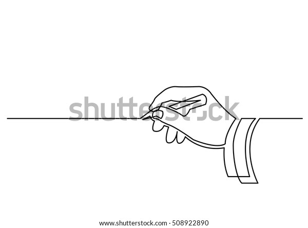 continuous line\
drawing of hand drawing a\
line