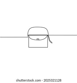 Continuous line drawing of hand bag, object one line, single line art, hand drawn, vector illustration
