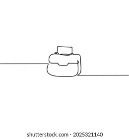 Continuous line drawing of hand bag, object one line, single line art, hand drawn, vector illustration