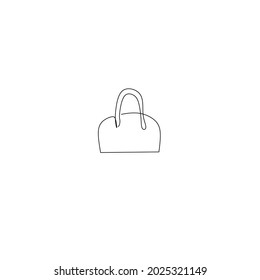 Dibujo de línea continua del bolso de mano, objeto de una línea, arte de una sola línea, dibujado a mano, ilustración vectorial