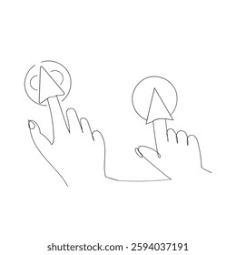 continuous line drawing Hand cursor icon set. click icon vector. hand click. pointer