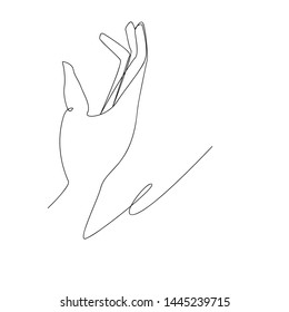continuous line drawing of hand drawn. isolated sketch drawing of hand drawn line concept. outline thin stroke vector illustration