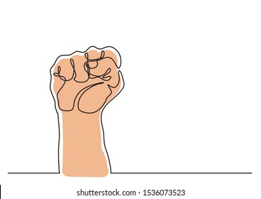 continuous line drawing of hand fist