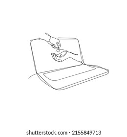 fortlaufende Zeichenzeiger und Empfangsmünzen auf Laptop-Symbol für digitale Wohltätigkeitsgrafik oder Zahlungsillustration