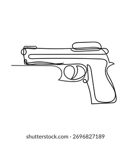 continuous line drawing hand gun