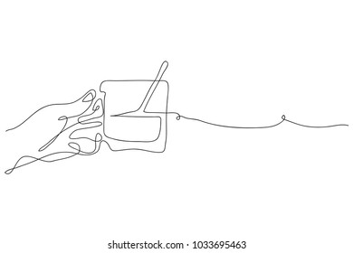 continuous line drawing of hand holding coffee mug Vector Illustration