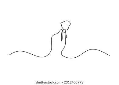 continuous line drawing hand holding Heart