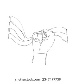 ilustración de la mano de dibujo continua