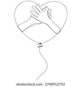 continuous line drawing hand