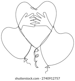 continuous line drawing hand