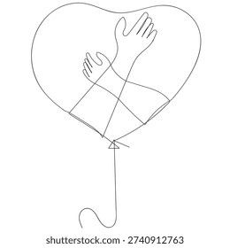 continuous line drawing hand