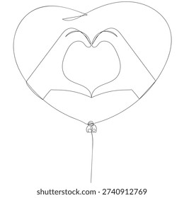 continuous line drawing hand