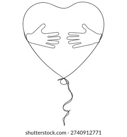 continuous line drawing hand