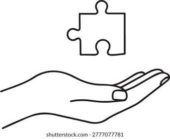 Continuous line drawing hand