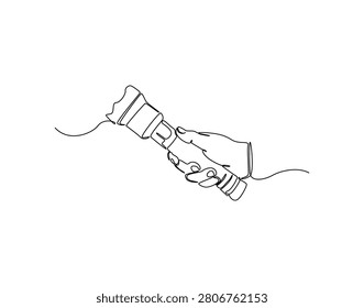 Continuous line drawing hand