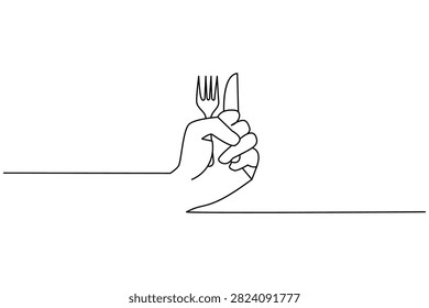 Continuous line drawing hand