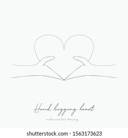 continuous line drawing. hand hugging heart. simple vector illustration. hand hugging heart concept hand drawing sketch line.