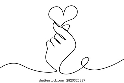 Continuous line drawing hand