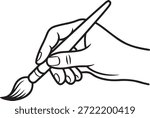 Continuous Line Drawing of a Hand Painting or Drawing