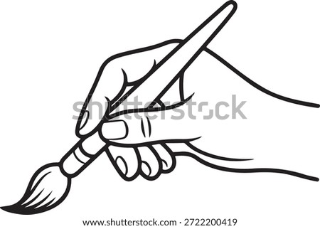 Continuous Line Drawing of a Hand Painting or Drawing