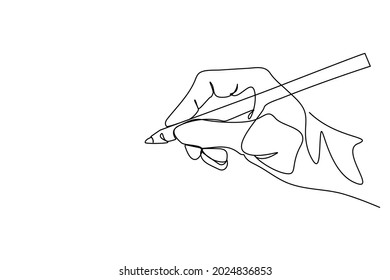 continuous line drawing of hand drawing line with pen
