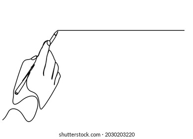 continuous line drawing of hand drawing line with pen