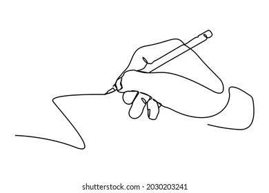 continuous line drawing of hand drawing line with pen