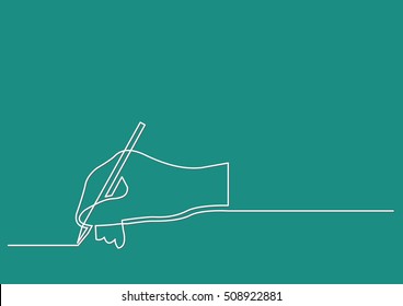 continuous line drawing of hand drawing line with pencil 