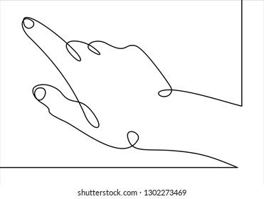 continuous line drawing of hand pointing finger 